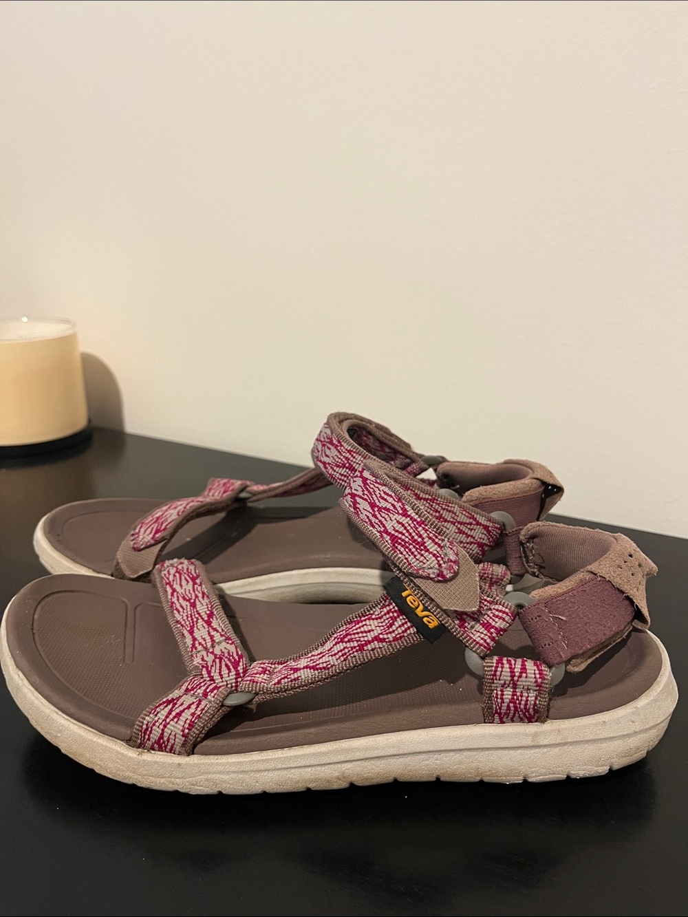 Teva Women's Pink and Purple Adjustable Strappy Sandals
